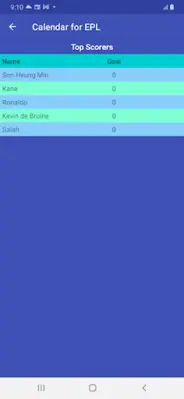 Calendar for EPL android App screenshot 0